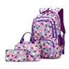 Hot Girl Geometric Printed Primary Junior High School Bag Waterproof Large Backpack Kids Bookbag Set Student Satchel Mochila 4