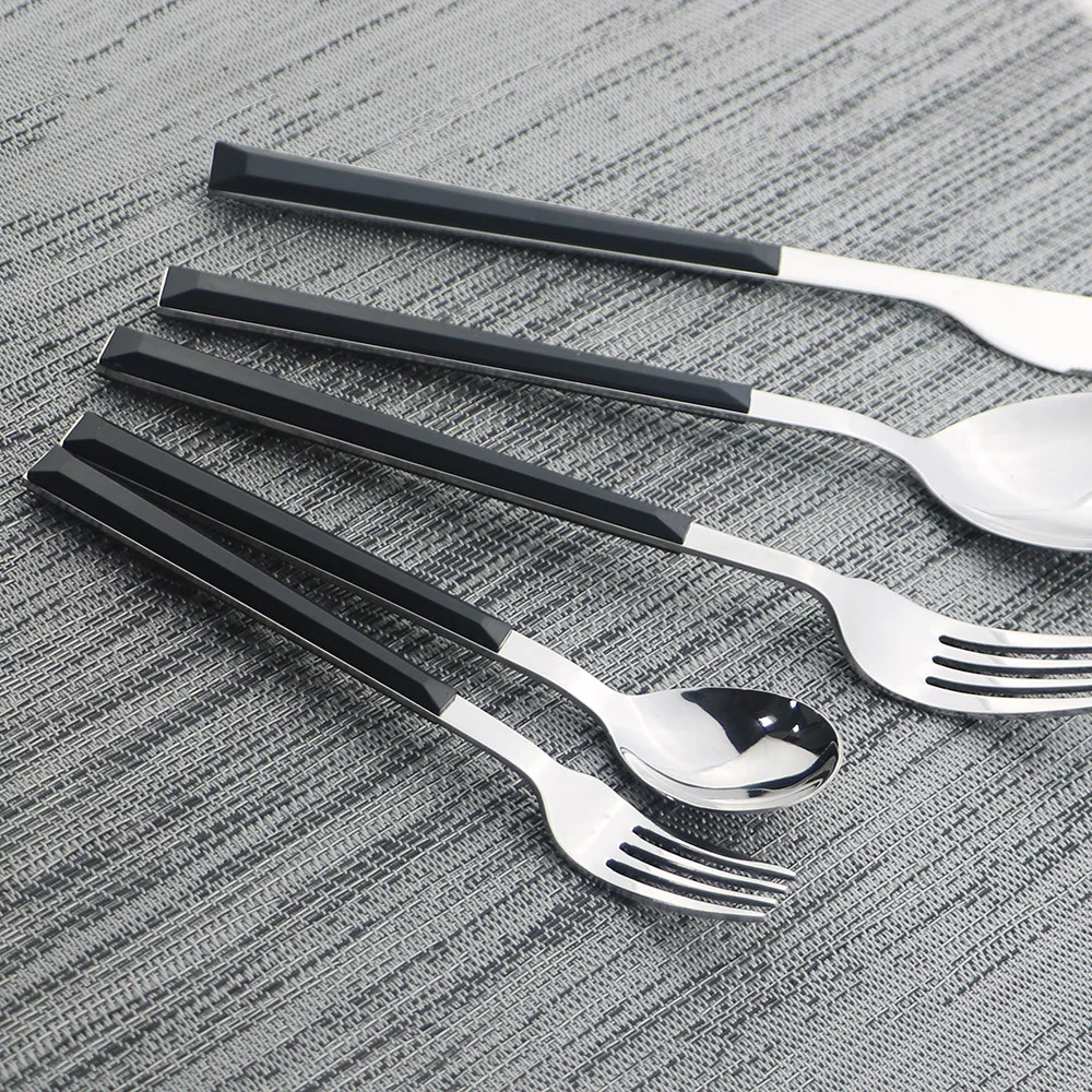 Cutlery Set Imitation Wood Handle Stainless Steel Western Tableware Set 6/12/20/24/30Pcs Kitchen Knife Fork Spoon