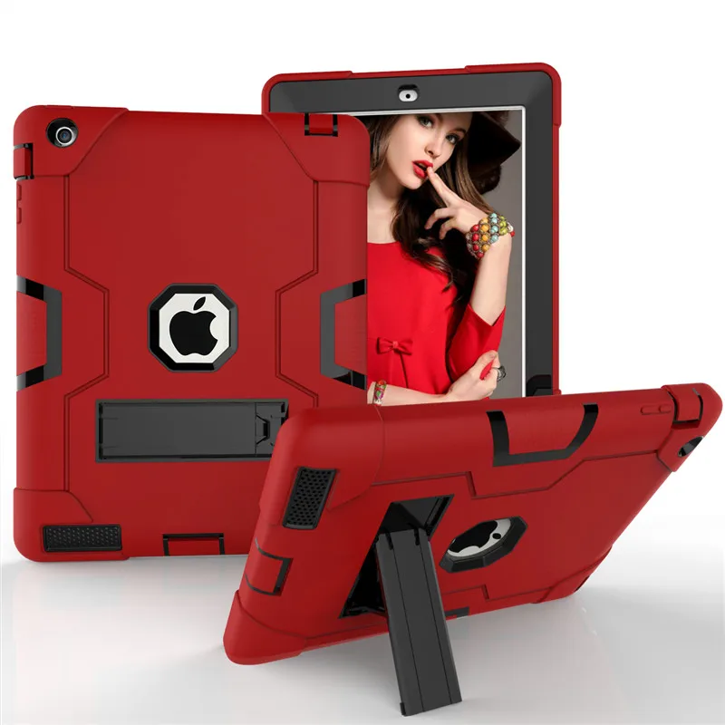 Чехол Funda для IPad 2, 3, 4 A1395 A1396 A1397 A1416 A1430 A1403 модели оболочки Безопасный детский Броня мягкий ударопрочный силиконовый+ жесткий чехол