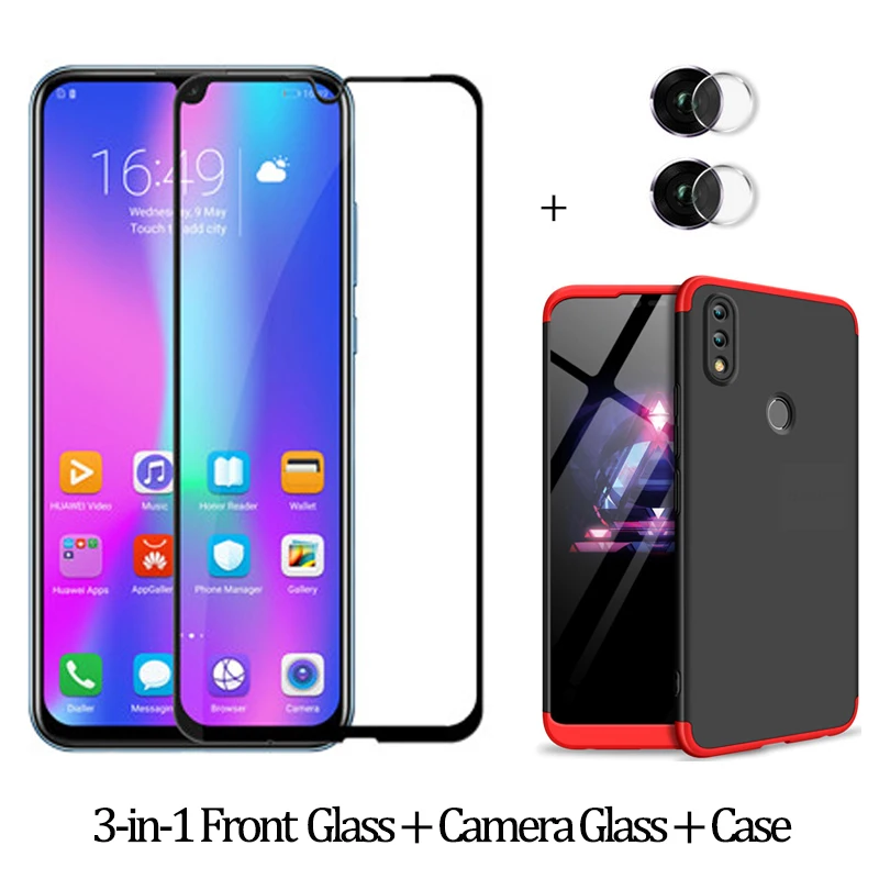 3-в-1 защитный чехол+ стекло для honor10 10lite стекло на хонор 10 лайт защитное стекло камера защиты honor 10i Экран протектор honor 10 i стекло пленка хонор 10 i стекло honor 10 lite glass honor 10i - Цвет: 3-in-1 Glass Case 1