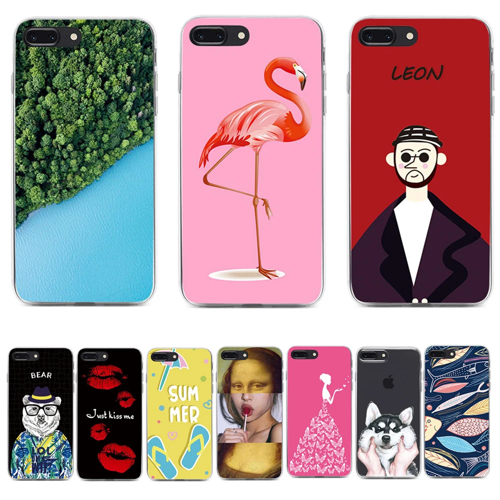 Silicone Phone Case for iPhone 5 6 6S 7 8 Plus X XR XS 11 pro Max Coque Soft Creative Painted Funda Cover TPU Cute Bag | Мобильные