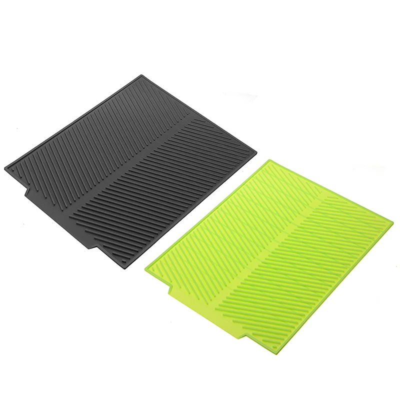2 Colors Eco-friendly Silicone Drying Pad For Oven Microwave Refrigerator Dishwasher Kitchen Tableware Dish Mat 1 pc