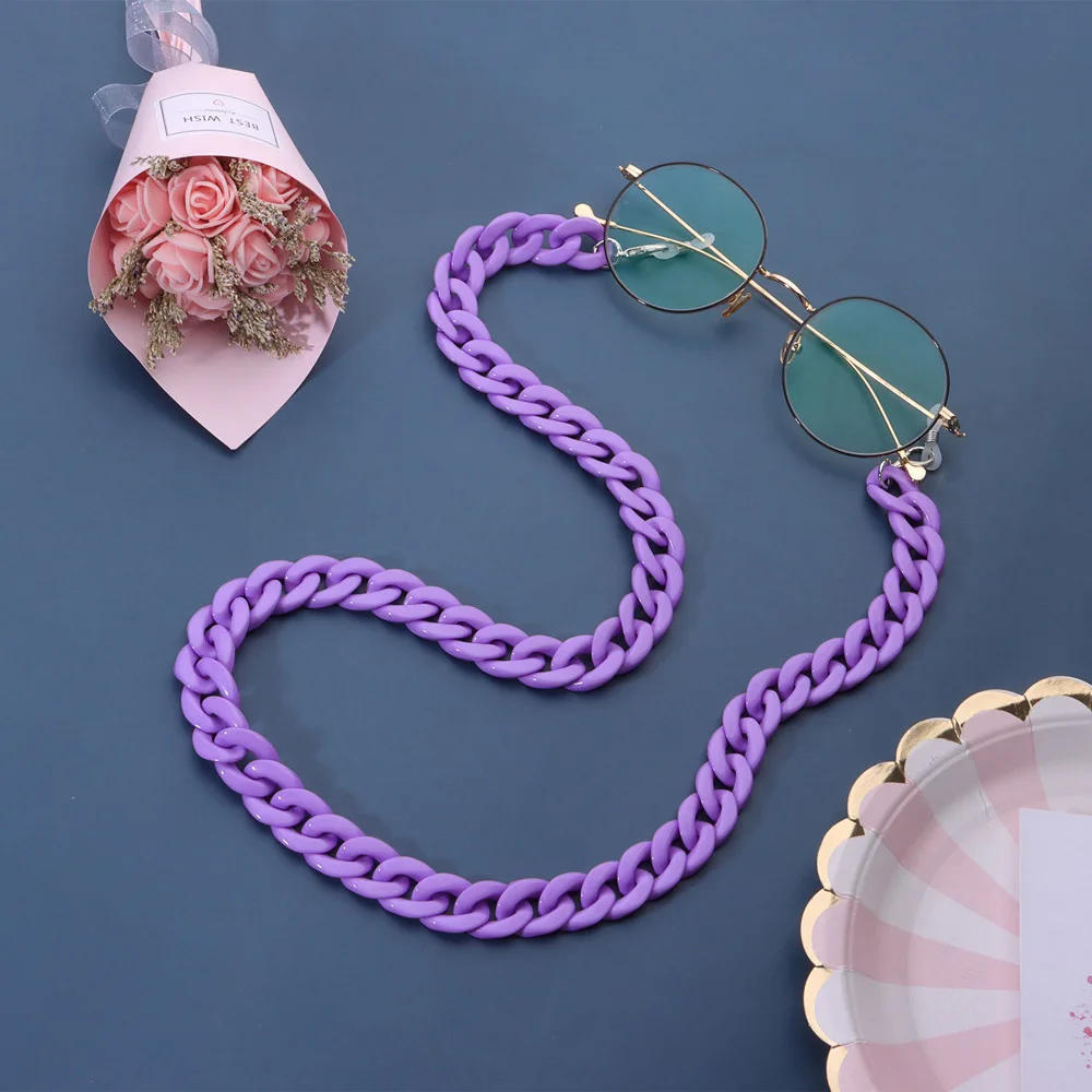 Glasses Straps Glasses Chain Glasses Retainer Acrylic Sunglasses Chain Women Reading Glasses Lanyard Hanging Neck Chain Cords Holder Gift