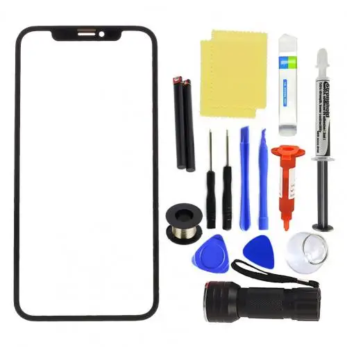 Kit De Réparation écran IPhone 6 - Verre Avant Blanc, Colle UV Et Lampe Torche - Neuf