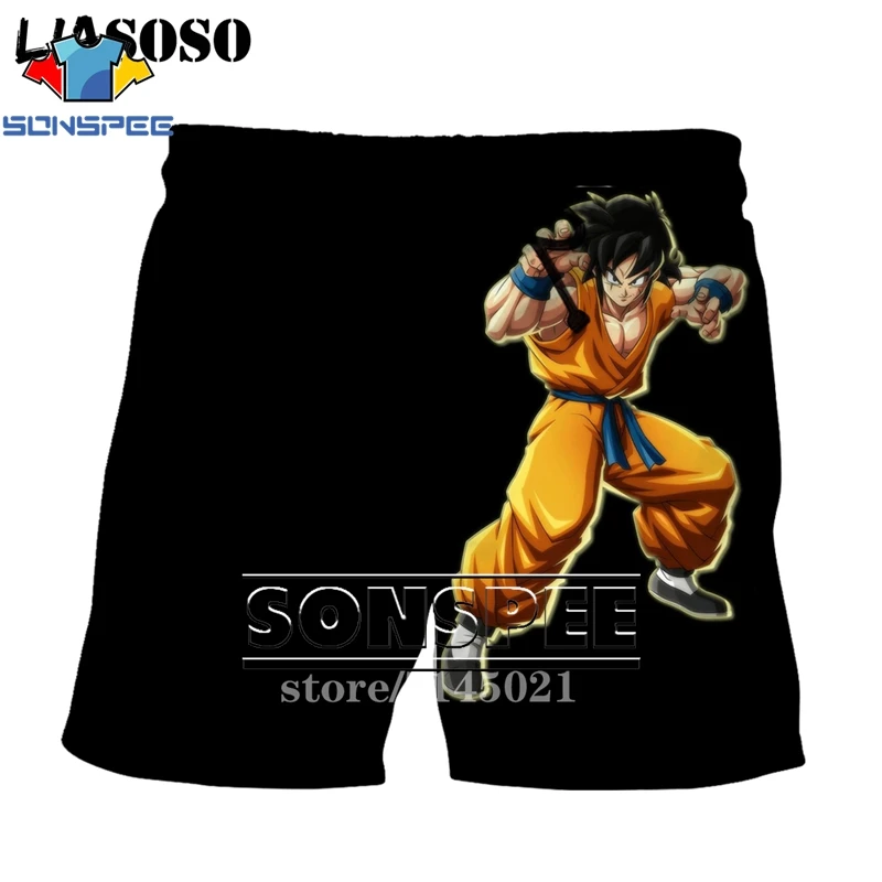 Фуксия SONSPEE мужские шорты с 3d принтом японского аниме DBZ Dragon Ball Z Son Goku Kakarotto, пляжные повседневные шорты, пляжные шорты D02 - Цвет: Фуксия