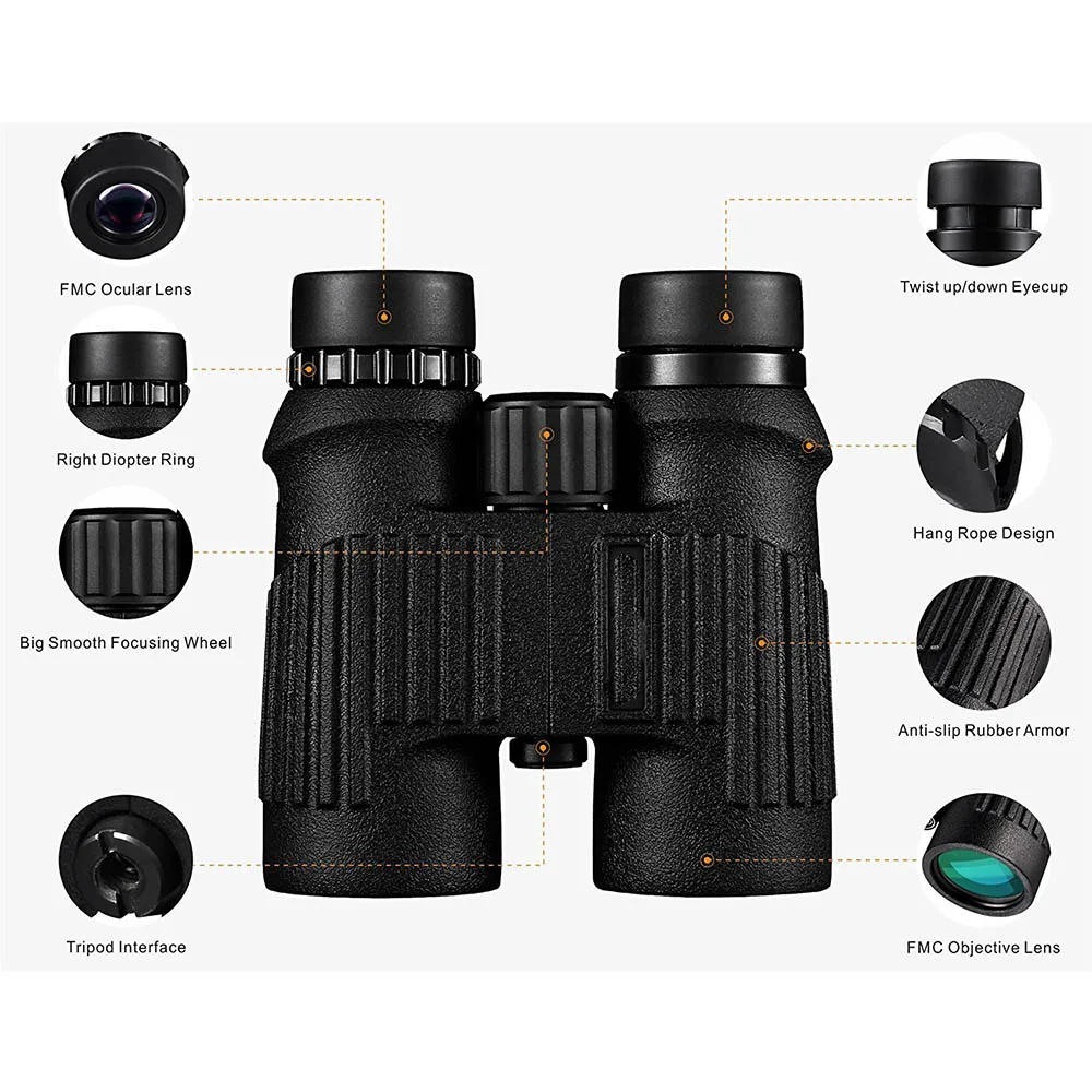 

Binocular Night Vision Waterproof Binoculars Professional Bak4 Prism Phasm CoatingTelescope for Camping Hunting Outdoor Travel