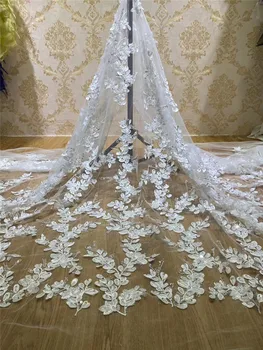 

Good looking Embroiderey African Lace Fabric with beads High Quality Nigeria Lace Fabric For Wedding 7H-611711