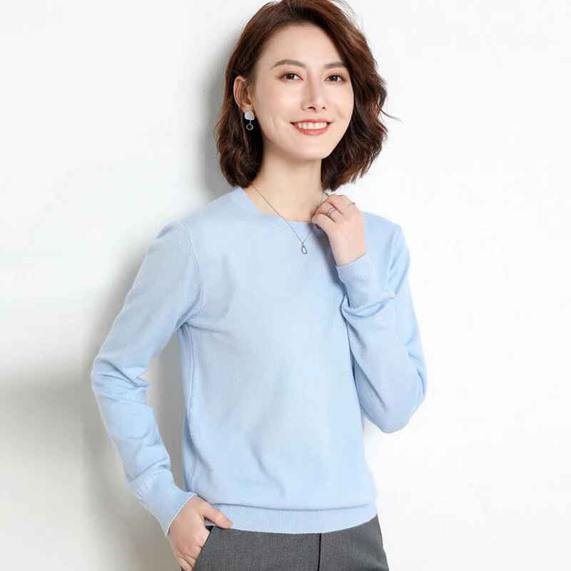 Женский вязаный свитер TIGENA, пуловер с длинным рукавом в корейском стиле, джемпер для женщин на осень-зиму