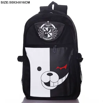 

Anime Black Backpack Cosplay Danganronpa Monokuma School Bags Laptop Shoulder Travel Bags Teenagers Rucksack Gift