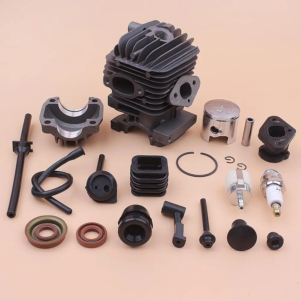 34mm Cylinder Piston Kit For Chinese 2500 25cc Fuel Oil Filter Hose Pipe Buffer Cap Seal Small Chainsaw 4
