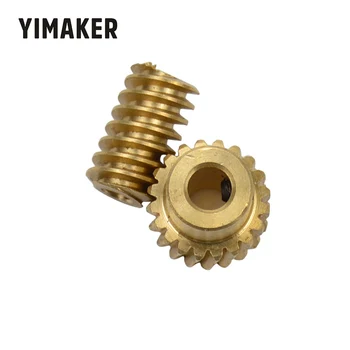 

YIMAKER 1pair 0.5 Modulus Small Reduction Ratio of 1:10 Motor Output Copper Worm Wheel Gear For DIY