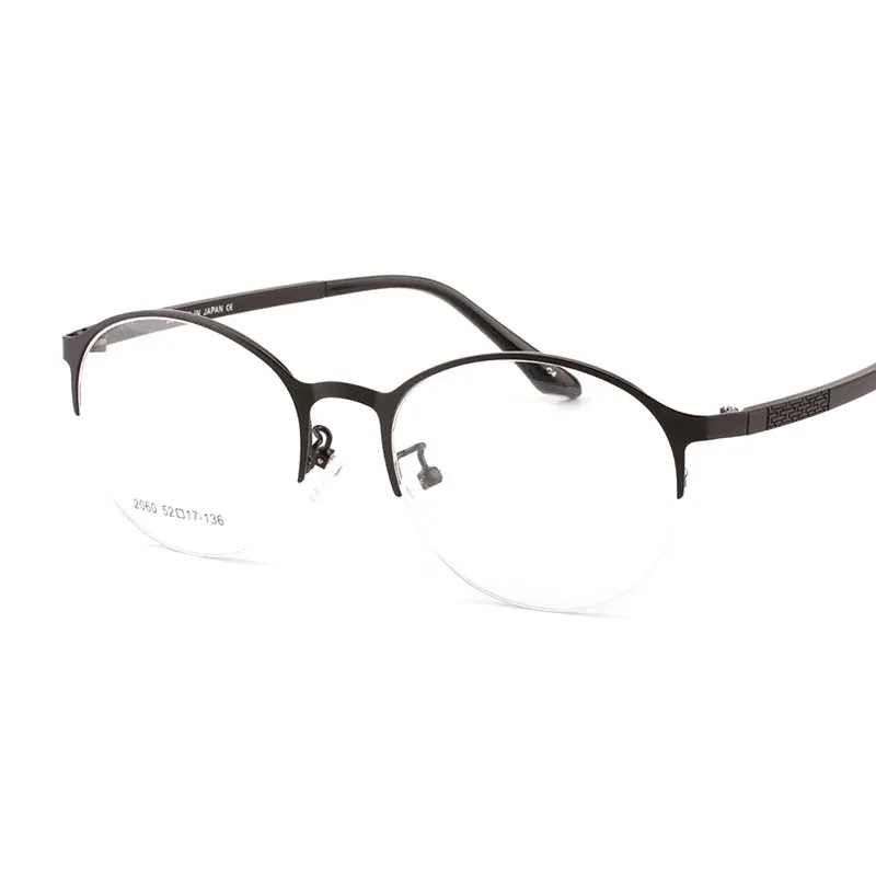PAMULAR Alloy Glasses Men Semi Rim Full Rim Prescription Eyeglasses Frame Women Myopia Optical Frame Eyewear Eye Glasses 2062