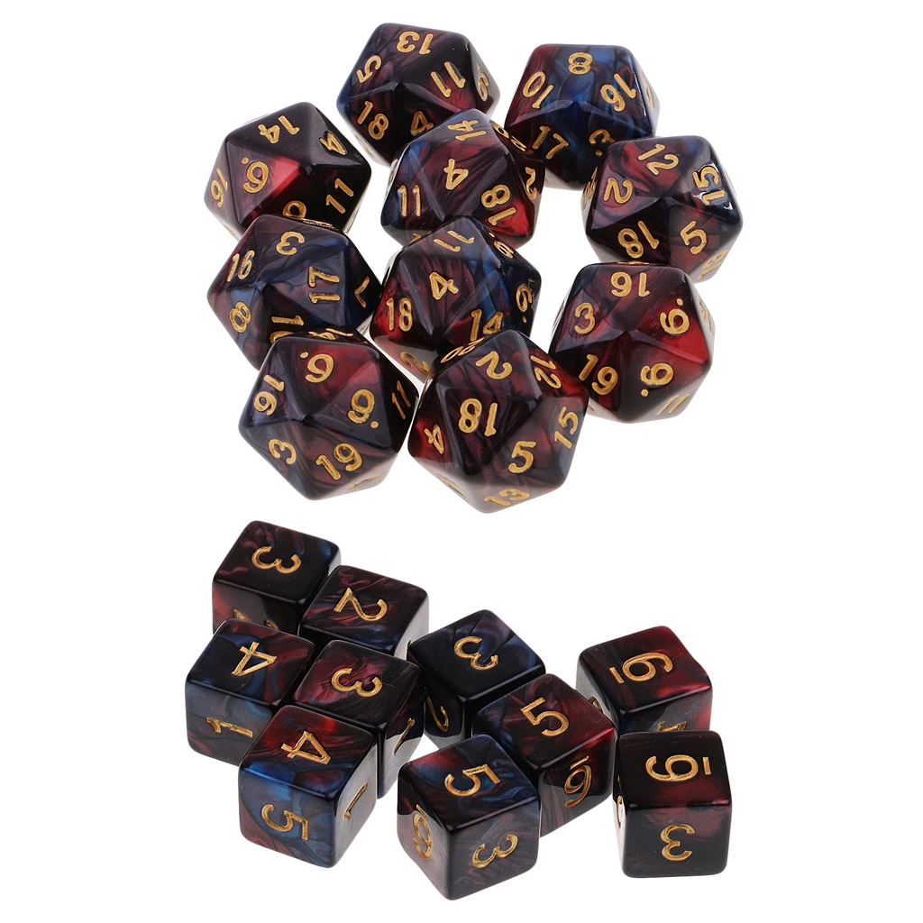 20x D6 многогранные кубики для подземелий и драконов DND RPG MTG игры казино питания