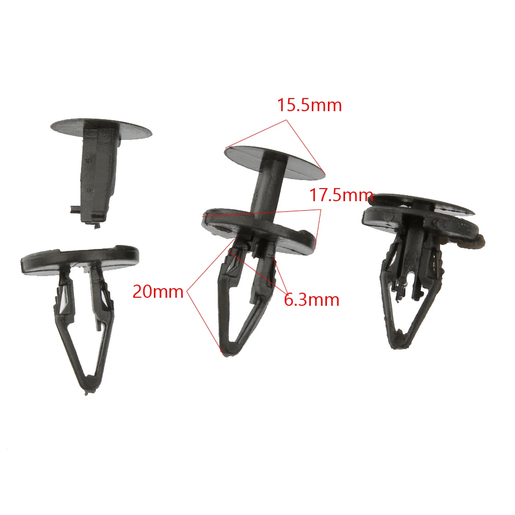 30Pcs 6.3mm Nylon Door Trim Panel Retainers Clips Bumper For  Mondeo