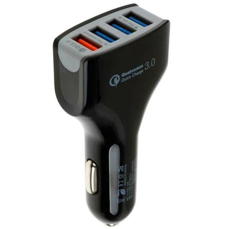 

White Fast Car Charging Adapter Multiple Charging Protection Quick Charger For Phone Fast Car Charging Adapter 4-Port USB