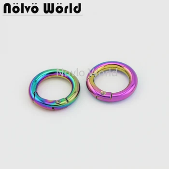 

4 pieces test, Inner width 19mm 3/4", rainbow metal spring ring bag handle buckles women handbag rings diy hardware accessories