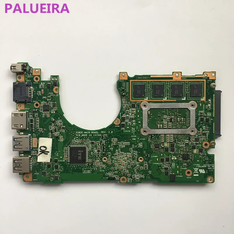 PALUBEIRA для ASUS X202E материнская плата для ноутбука X202E X201E S200E X201EP материнская плата 4G ram I3-3217U cpu