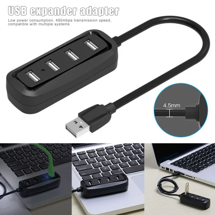 Usb-хаб 4 порта адаптер сплиттер Портативный высокоскоростной для ноутбука мобильный телефон клавиатура PUO88