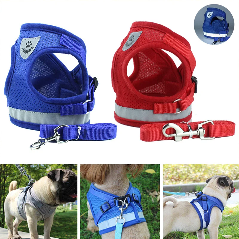 

Reflective Safety Pet Dog Chest Strap Harness and Leash Set for Small Medium Dogs Cat LBShipping