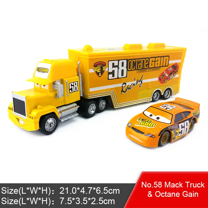 20 видов стилей disney Pixar Cars mack truck+ маленький автомобиль Чико Хикс Маккуин 1:55 литой под давлением сплав и пластиковые модели игрушки для детей, подарки - Цвет: No 58 (2pcs lot)