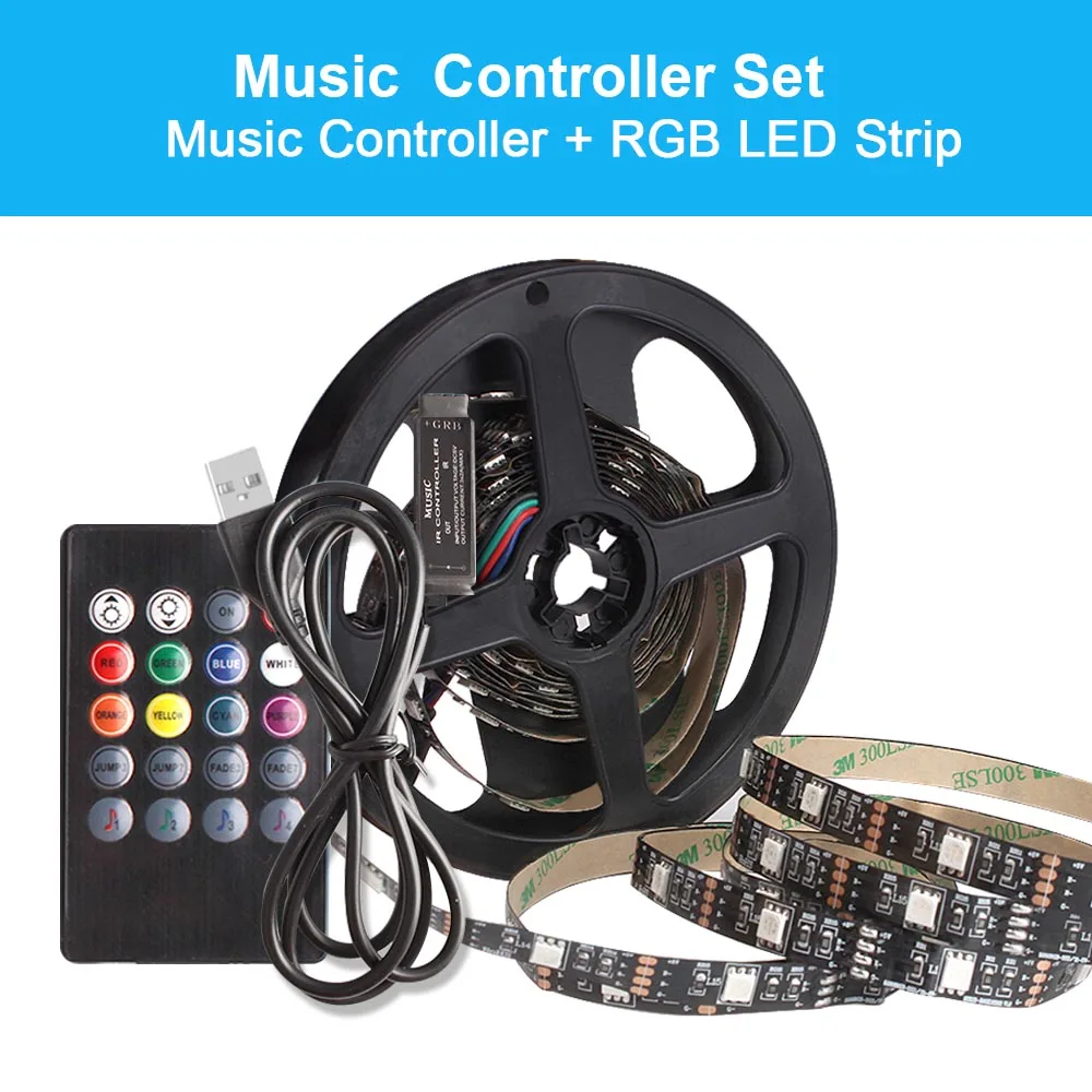 Music set Светодиодный светильник для кухни RGB лампа для шкафа шкаф под шкаф ночной Светильник s ТВ задний светильник ing с пультом дистанционного управления - Цвет: Music set