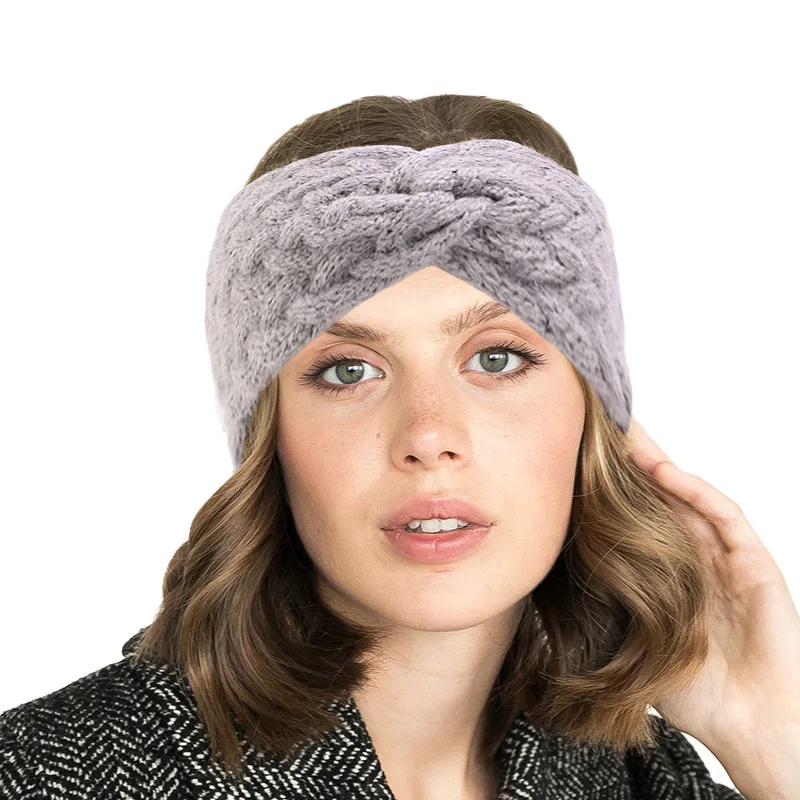 

New Winter Girls wool Headbands for Women Warm Hair Band Handmade Knitted Soft Elastic Headwear Hair Accessories