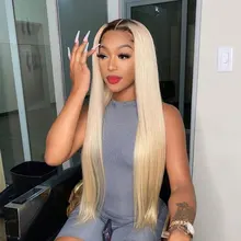 

13x4 Honey Blonde Lace Front Wig Brazilian Remy 1B 613 Straight Wig Lace Front Human Hair Wigs For Black Women Pre Plucked