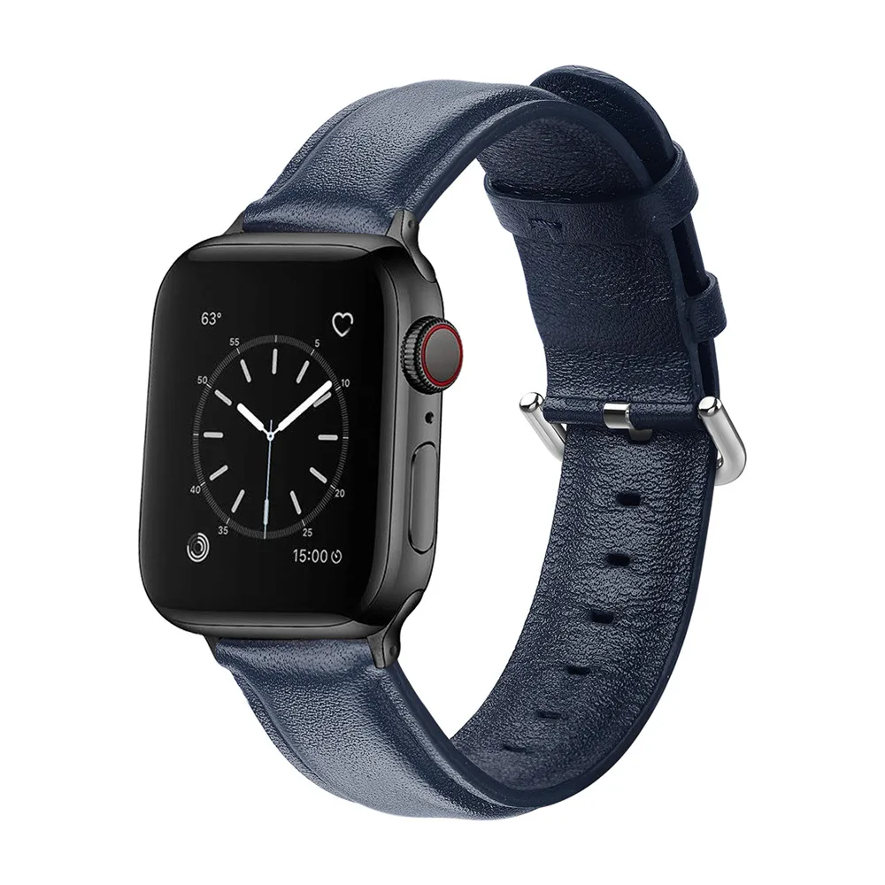 Ремешок для часов из натуральной кожи для Apple Watch 5, 4, 44 мм, 40 мм, 38 мм, 42 мм, спортивный ремешок, браслет, аксессуары для iwatch 3, 2, 1