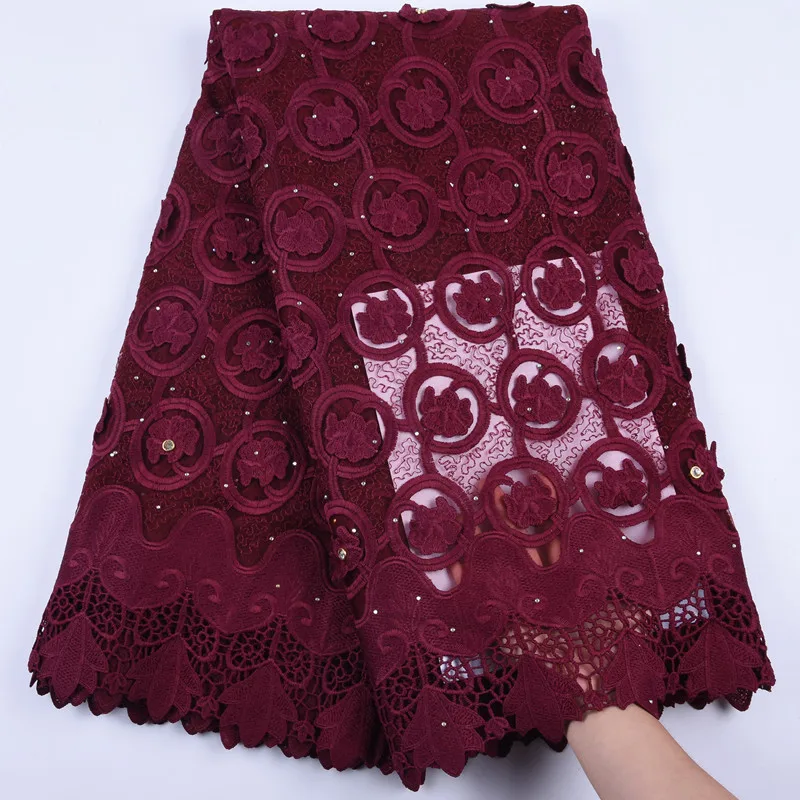 2019New Embroiderey Африканское, французское кружево кружевная ткань с камнями нигерийская Тюлевая Ткань Высокое качество 5Ydars из молочного шелка, LaceA1700