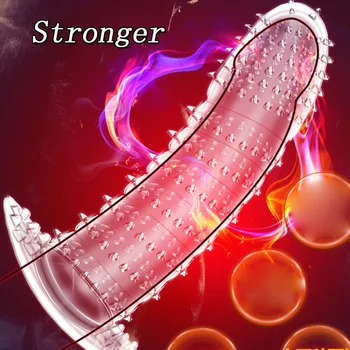 Penis Extender Sleeve Reusable Condom Crystal Cock Sleeve Delay Ejaculation Clitoral Stimulator Sex Toys For Men Intimate Good 3