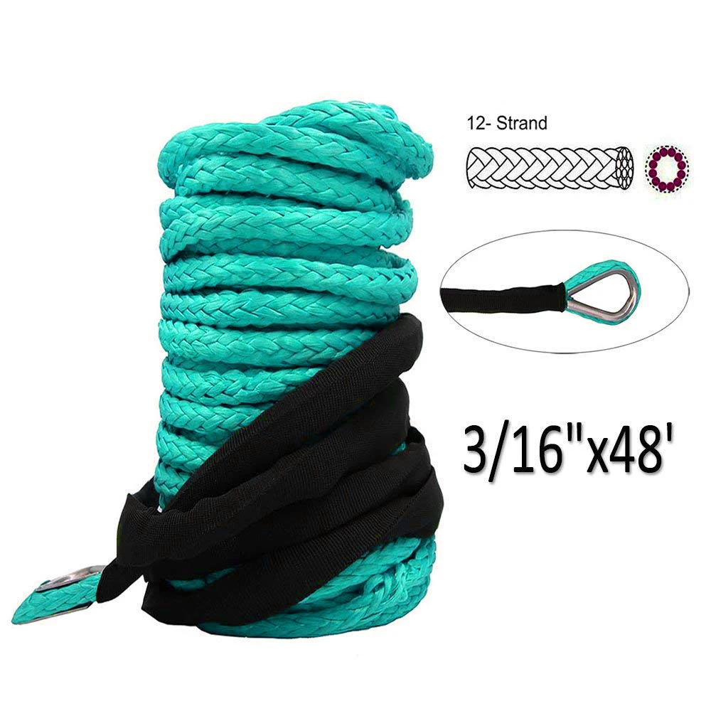 CARBOLEGreenSyntheticWinchRopeLineCable6mmx15mHeavyDuty