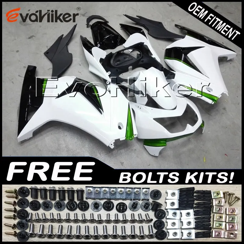 Пользовательские мотоцикла хомут для ZX250R EX250 2008 2009 2010 2011 2012 ABS Двигатель листовой металл комплект литья под давлением черный+ подарки - Цвет: U
