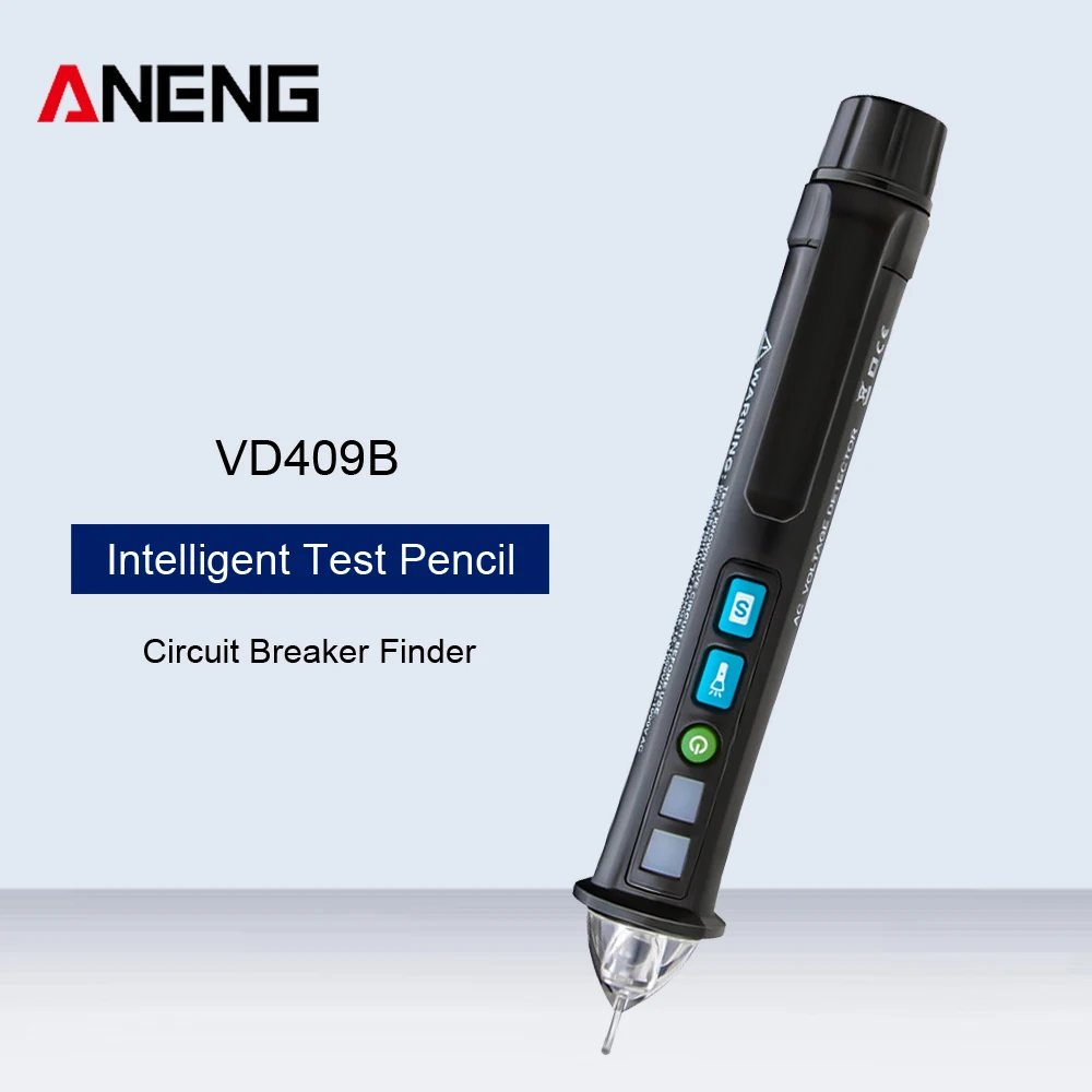 ANENG VD409B автоматический выключатель Finder светодиодный тестер er Бесконтактный детектор напряжения переменного тока тестовый er метр 12 В-1000 В тестовая ручка проводного трекера