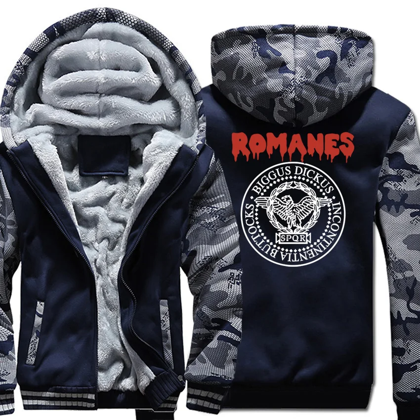 

Men's Sweatshirt Hoodies Roman Gladiator Imperial Golden Eagle SPQR Jacket Men 2019 Autumn Winter Thick Camouflage Coat Hoody