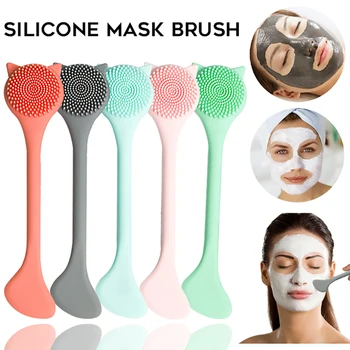 

1PC Portable Soft Silicone Double-ended Nose Brush Facial Mask Brush Skin Care Massager Pore Cleaning Massager Beauty Tool