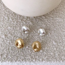 Шикарный Винтаж цвета: золотистый, серебристый золотой неровный круг в мелкий горошек, серьги со шпилькой, для Для женщин Подарки для девочек модные корейские драгоценности