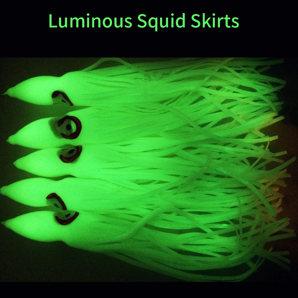 30cm Luminous Squid Fishing Lures - Glow In Dark Soft Plastic Jig Baits