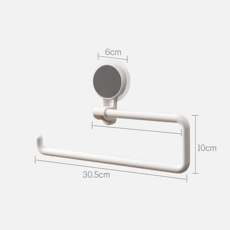 Kitchen Storage Holder Vacuum Sucker Paper Towel Rack Adhesive Bathroom Towel Shelf Wall Hanging Roll Paper Rack Accessories