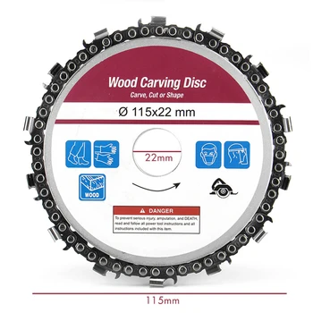 

4.5 Inch Chain Grinder wooden Chain Saws Disc Woodworking Chain Plate Tool Multi-Functional Wood Carving Disc Angle Grinding Too