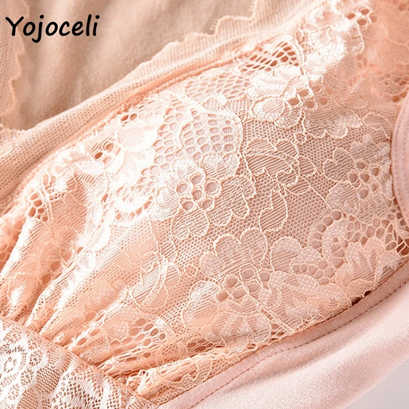 Yojoceli сексуальные кружевные Бархатные Теплые Топы с завязками на шее женское нижнее белье Базовая блуза-топ для шейпинга