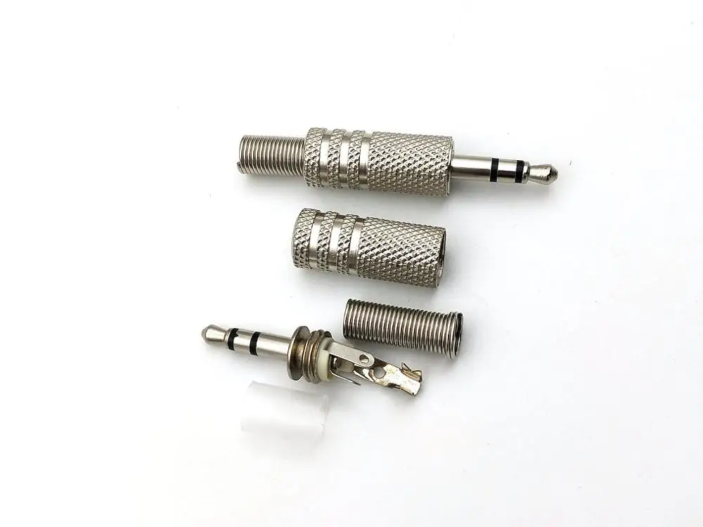 1000pcs METAL Stereo Male 3 5mm Jack Plug Audio connector headphone New