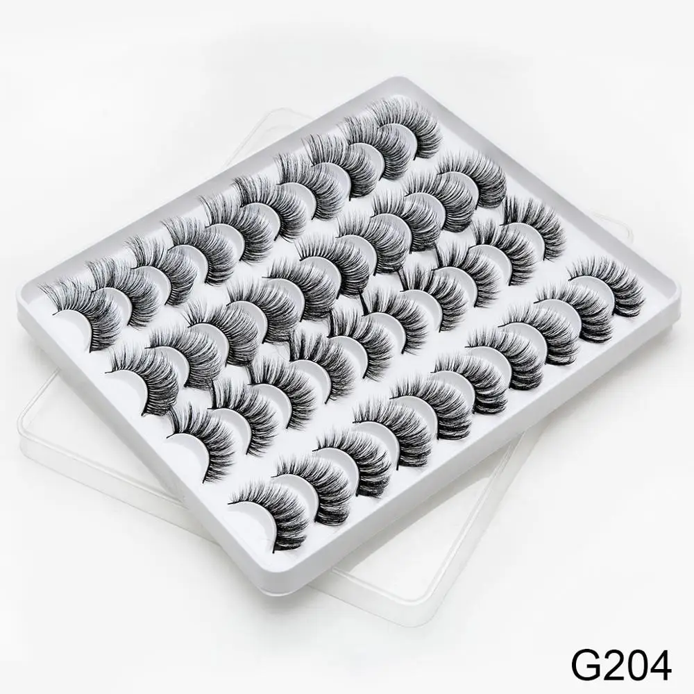 G204 SEXYSHEEP 5/20 пар 3D норковые накладные ресницы натуральные длинные накладные ресницы Объемные Накладные ресницы Макияж Наращивание ресниц - Цвет: G204