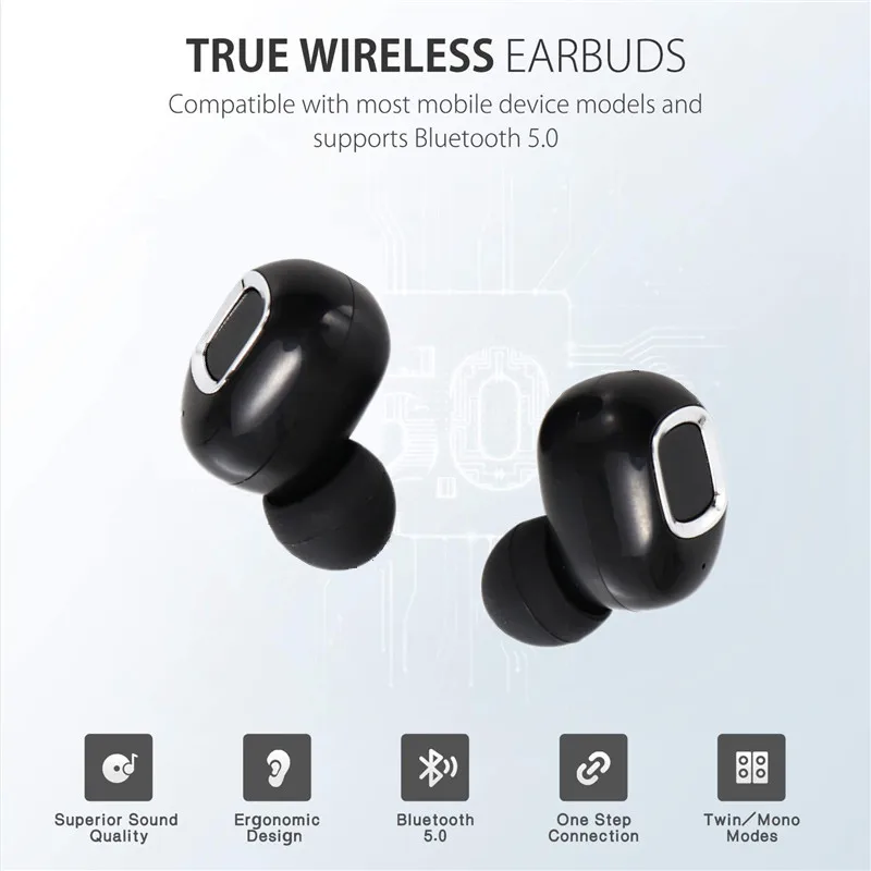 SODO T205 TWS Bluetooth V5 0 Headset Sports Wireless Earphones 3D Stereo Earbuds Mini in Ear Dual Microphone With Charging box