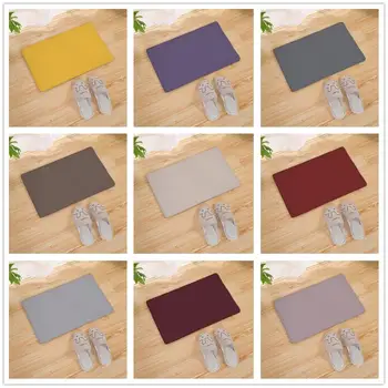 

Solid Color Printing Bathroom Absorbent Floor Mat Carpet Bathroom Door Anti-slip Mat Toilet Mat Door Mat Door Bedroom Home