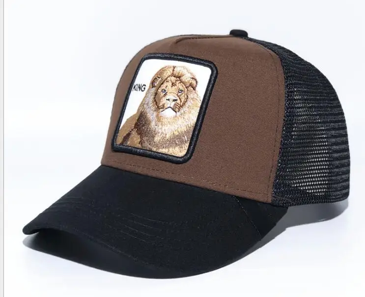 

new Summer trucker cap mesh snapback hip hop hats for men embroidery baseball caps KING BLACK BROWN