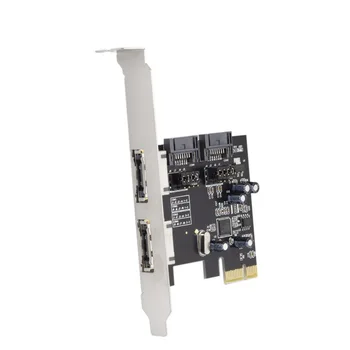 

PCI-E To 4 Ports SATA 3.0 ESATA PCIE SATA3 6Gbps Expansion Card PCI-E Adapter