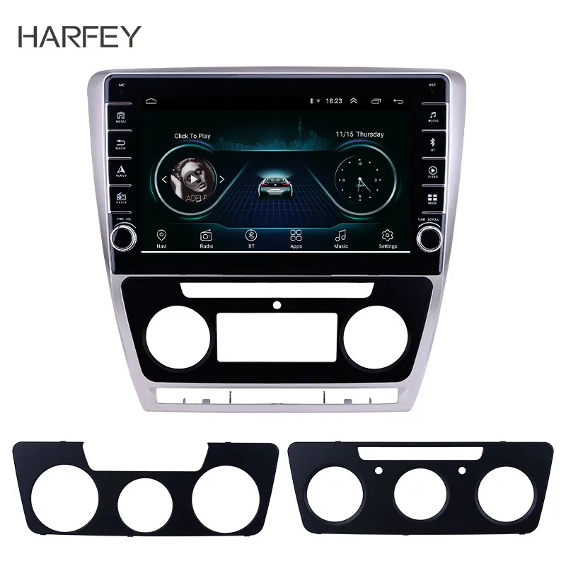 Harfey 10,1 дюймов Android 8,1 gps Автомагнитола для SKODA Octavia 2007 2008- сенсорный экран Wifi Автомобильный мультимедийный плеер bluetooth USB