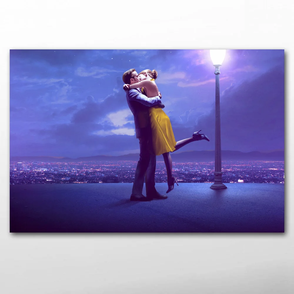 Эмма камень объятие поцелуй-ла Ленд Райан Гослинг фильм Wall Art Плакаты Печать на