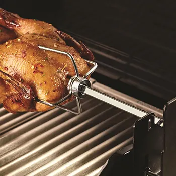 

Universal Grill Rotisserie Kit Complete BBQ Kit with Spit Rod Meat Fork Electric Motor TUE88