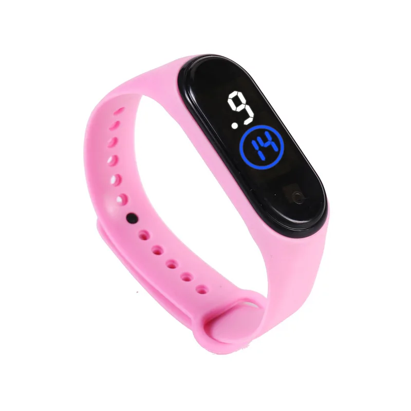 50 м водонепроницаемые цифровые часы силиконовый светодиодный спортивные наручные часы с сенсорным экраном цифровые наручные часы для мужчин, женщин и детей - Цвет: 4th pink